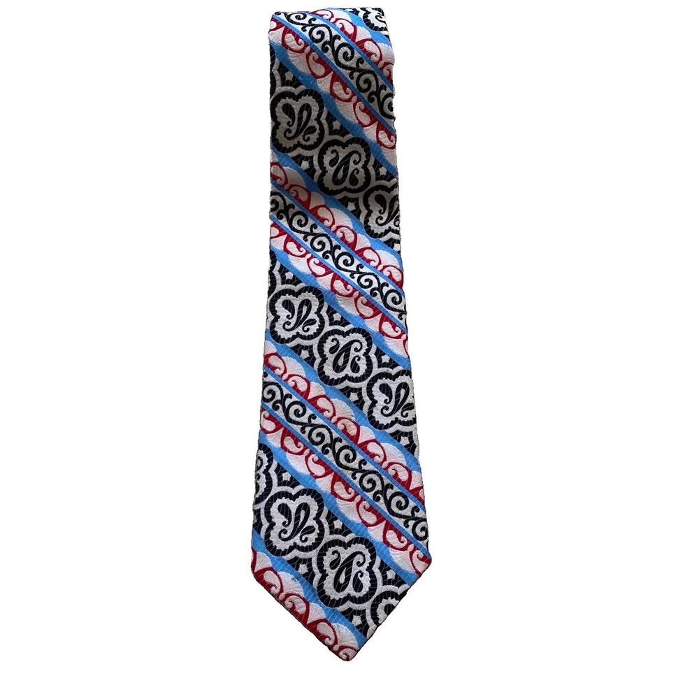Vintage 70s Wide Polyester Tie Paisley Psychedelic